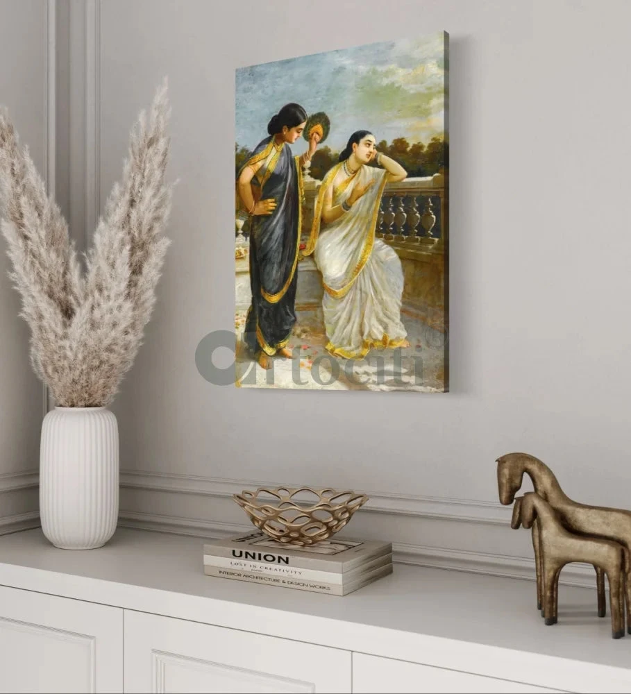 Ladies In Moonlight By Raja Ravi Varma Famous Canvas Painting(Ladies In The Moonlight By Raja Ravi Varma Famous Canvas Painting) 5 Ladies In Moonlight By Raja Ravi Varma Famous Canvas Painting(Ladies In The Moonlight By Raja Ravi Varma Famous Canvas Painting) - Image 3