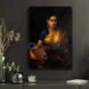 Lady Playing The Swarbat By Raja Ravi Varma Famous Canvas Painting(A Lady Playing The Swarbat By Raja Ravi Varma Famous Canvas Painting) -Artociti Sale Store lady playing the swarbat by raja ravi varma famous canvas painting 24x16 inches verma 443