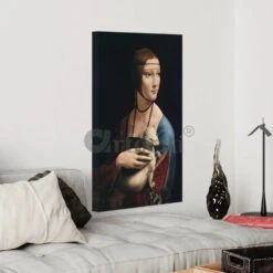 Lady With An Ermine By Leonardo Da Vinci World Famous Painting(Elegant Reproduction Lady With An Ermine By Leonardo Da Vinci Canvas Giclee Print World Famous Painting) -Artociti Sale Store lady with an ermine by leonardo da vinci world famous painting 799