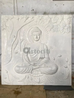 Large Size Buddha Under Tree 3D Relief Mural(Copy Of Large Size Buddha Under Tree 3d Relief Mural In Bronze Golden In Size 6x6 Feet) -Artociti Sale Store large size buddha under tree 3d relief mural 381