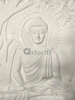 Large Size Buddha Under Tree 3D Relief Mural(Copy Of Large Size Buddha Under Tree 3d Relief Mural In Bronze Golden In Size 6x6 Feet) -Artociti Sale Store large size buddha under tree 3d relief mural 696