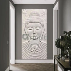 Large Size Calm And Peaceful Buddha 3D Relief Mural(Large Size 6x3 Feet Buddha Face 3d Relief Mural) -Artociti Sale Store large size calm and peaceful buddha 3d relief mural 359