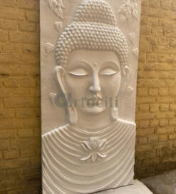 Large Size Calm And Peaceful Buddha 3D Relief Mural(Large Size 6x3 Feet Buddha Face 3d Relief Mural) -Artociti Sale Store large size calm and peaceful buddha 3d relief mural 541