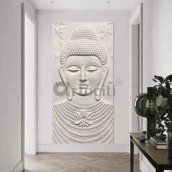 Large Size Calm And Peaceful Buddha 3D Relief Mural(Large Size 6x3 Feet Buddha Face 3d Relief Mural) -Artociti Sale Store large size calm and peaceful buddha 3d relief mural 542