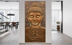 Large Size Calm And Peaceful Buddha 3D Relief Mural(Large Size 6x3 Feet Buddha Face 3d Relief Mural) -Artociti Sale Store large size calm and peaceful buddha 3d relief mural 987