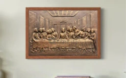Last Supper 3D Relief Mural Wall Art Jesus Christ Painting(Last Supper Relief Mural Golden) -Artociti Sale Store last supper 3d relief mural wall art jesus christ painting 3x2 feet bronze frame 886