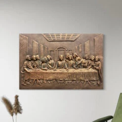 Last Supper 3D Relief Mural Wall Art Jesus Christ Painting(Last Supper Relief Mural Golden) -Artociti Sale Store last supper 3d relief mural wall art jesus christ painting 555