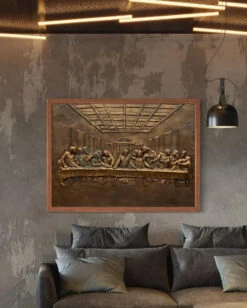 Last Supper 3D Relief Mural Wall Art Jesus Christ Painting(Last Supper Relief Mural Golden) -Artociti Sale Store last supper 3d relief mural wall art jesus christ painting 776