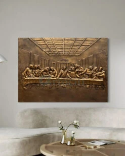 Last Supper 3D Relief Mural Wall Art Jesus Christ Painting(Last Supper Relief Mural Golden) -Artociti Sale Store last supper 3d relief mural wall art jesus christ painting 805