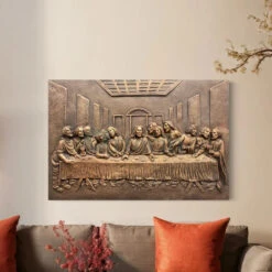 Last Supper 3D Relief Mural Wall Art Jesus Christ Painting(Last Supper Relief Mural Golden) -Artociti Sale Store last supper 3d relief mural wall art jesus christ painting 924