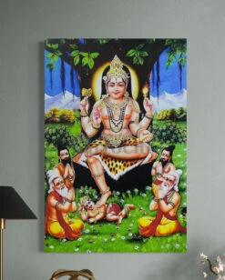 Lord Dakshinamurthy Under The Banyan Tree Canvas Painting(Lord Dakshinamurthy Under The Banyan Tree Print) 12 Lord Dakshinamurthy Under The Banyan Tree Canvas Painting(Lord Dakshinamurthy Under The Banyan Tree Print) -Artociti Sale Store lord dakshinamurthy under the banyan tree canvas painting 18x12 inch 265