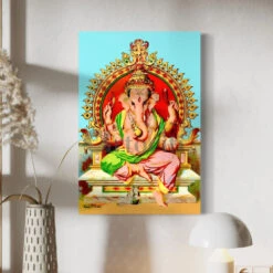 Lord Ganesha By Raja Ravi Varma Canvas Giclee Print(Lord Ganesha By Raja Ravi Varma Canvas Giclee Print Vignesh Vinayaka Ganapati) -Artociti Sale Store lord ganesha by raja ravi varma canvas giclee print 184