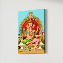 Lord Ganesha By Raja Ravi Varma Canvas Giclee Print(Lord Ganesha By Raja Ravi Varma Canvas Giclee Print Vignesh Vinayaka Ganapati) -Artociti Sale Store lord ganesha by raja ravi varma canvas giclee print 696