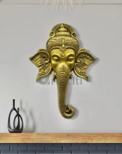 Lord Ganesha Face 3D Wall Art(Lord Ganesha Wall Hanging Relief Mural) -Artociti Sale Store lord ganesha face 3d wall art decor 501