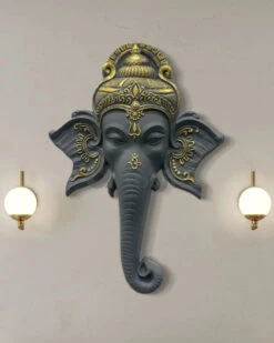Lord Ganesha Face 3D Wall Art(Lord Ganesha Wall Hanging Relief Mural) -Artociti Sale Store lord ganesha face 3d wall art grey decor 207