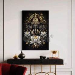 Lord Ganesha Modern Abstract Canvas Giclee Print(Lord Ganesha Modern Abstract Canvas Giclee Print) -Artociti Sale Store lord ganesha modern abstract canvas giclee print 18x12 inches 831