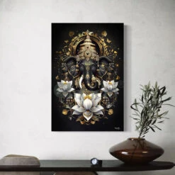 Lord Ganesha Modern Abstract Canvas Giclee Print(Lord Ganesha Modern Abstract Canvas Giclee Print) -Artociti Sale Store lord ganesha modern abstract canvas giclee print 24x16 inches 319