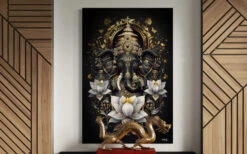 Lord Ganesha Modern Abstract Canvas Giclee Print(Lord Ganesha Modern Abstract Canvas Giclee Print) -Artociti Sale Store lord ganesha modern abstract canvas giclee print 48x32 inches 974