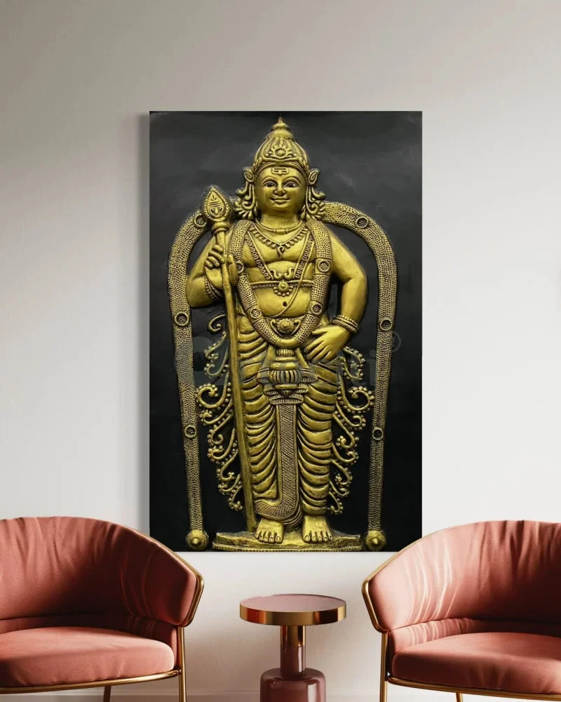 Lord Murugan (God Kartikeya) 3D Relief Mural Wall Art(Lord Murugan God Kartikeya 3d Relief Mural Wall Art Ready To Hang) 5 Lord Murugan (God Kartikeya) 3D Relief Mural Wall Art(Lord Murugan God Kartikeya 3d Relief Mural Wall Art Ready To Hang) - Image 3