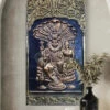 Lord Narasimha With Lakshmi 3D Relief Mural Unique Wall Decor(Lord Narsimha Vishnu With Goddess Lakshmi 3d Relief Mural Unique Wall Decor)
