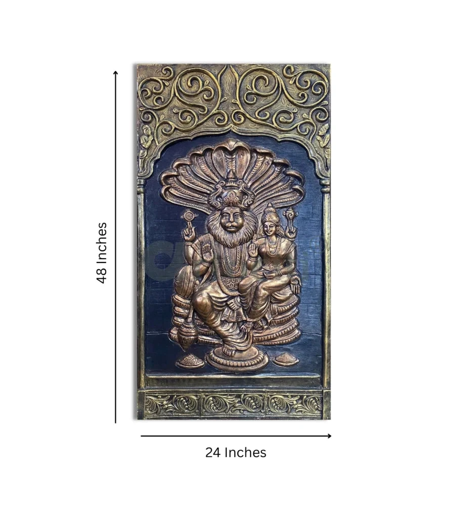 Lord Narasimha With Lakshmi 3D Relief Mural Unique Wall Decor(Lord Narsimha Vishnu With Goddess Lakshmi 3d Relief Mural Unique Wall Decor) 6 Lord Narasimha With Lakshmi 3D Relief Mural Unique Wall Decor(Lord Narsimha Vishnu With Goddess Lakshmi 3d Relief Mural Unique Wall Decor) - Image 4