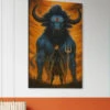 Lord Shiva With Nandi Cow Indian Ethnic Canvas Painting | Lord Shiv Facing Nandi Cow(Lord Shiva With Nandi Cow Indian Ethnic Canvas Painting Lord Shiv Facing Nandi Cow) -Artociti Sale Store lord shiva with nandi cow indian ethnic canvas painting shiv facing 18x12 inch 320