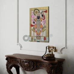 Lord Shreenath Ji Pichwai Canvas Giclee Print(Divine Elegance Lord Shreenath Ji Pichwai Canvas Giclee Print Timeless Traditional Art In Multiple Sizes) -Artociti Sale Store lord shreenath ji pichwai canvas giclee print 805