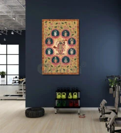 Lord Shreenath Ji Pichwai Canvas Giclee Print - Elegance In Every Hue(Lord Shreenath Ji Pichwai Canvas Giclee Print Elegance In Every Hue) -Artociti Sale Store lord shreenath ji pichwai canvas giclee print elegance in every hue yellow 30x20 inches painting 410