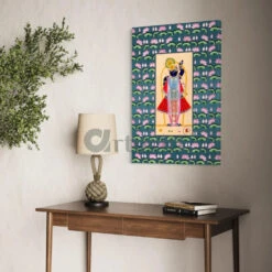 Lord Shreenath Ji Pichwai In Blue Canvas Giclee Print(Lord Shreenath Ji Pichwai In Blue Canvas Giclee Print) -Artociti Sale Store lord shreenath ji pichwai in blue canvas giclee print 30x20 inches 375