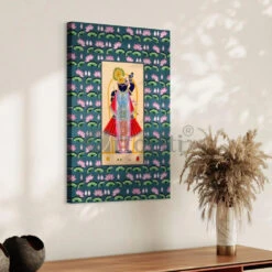 Lord Shreenath Ji Pichwai In Blue Canvas Giclee Print(Lord Shreenath Ji Pichwai In Blue Canvas Giclee Print) -Artociti Sale Store lord shreenath ji pichwai in blue canvas giclee print 474