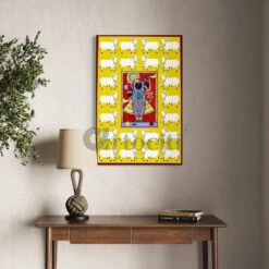 Lord Shreenathji Pichwai In Yellow Traditional Art Canvas Giclee Print(Lord Shreenath Ji Pichwai In Yellow Traditional Art Canvas Giclee Print) -Artociti Sale Store lord shreenathji pichwai in yellow traditional art canvas giclee print 444