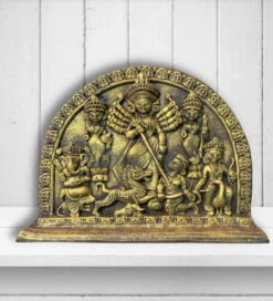 Maa Durga 3D Relief Sculpture(Maa Durga Relief Sculpture Golden) -Artociti Sale Store maa durga 3d relief sculpture golden 378