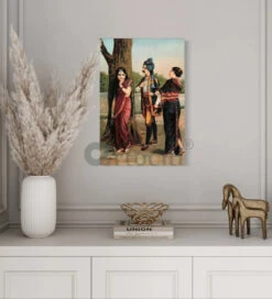 Madalsa And Ritudhwaj By Raja Ravi Varma Famous Canvas Painting(Madalsa And Ritudhwaj By Raja Ravi Varma Famous Canvas Painting) -Artociti Sale Store madalsa and ritudhwaj by raja ravi varma famous canvas painting 12x18 inches verma 633