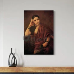 Maharashtrian Woman By Raja Ravi Varma Canvas Painting(Maharashtrian Woman By Raja Ravi Varma Famous Canvas Painting Expectation) -Artociti Sale Store maharashtrian woman by raja ravi varma canvas painting 24x16 inch 966