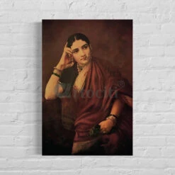 Maharashtrian Woman By Raja Ravi Varma Canvas Painting(Maharashtrian Woman By Raja Ravi Varma Famous Canvas Painting Expectation)