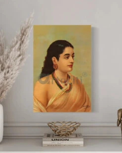 Mahasveta By Raja Ravi Varma Famous Canvas Painting(Mahasveta By Raja Ravi Varma Famous Canvas Painting)