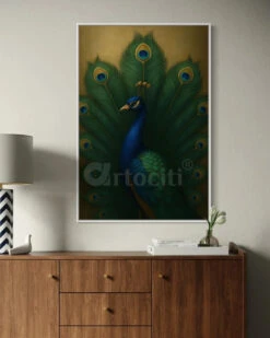 Majestic Peacock Modern Abstract Canvas Painting(Majestic Peacock Modern Abstract Canvas Painting)
