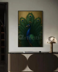 Majestic Peacock Modern Abstract Canvas Painting(Majestic Peacock Modern Abstract Canvas Painting) -Artociti Sale Store majestic peacock modern abstract canvas painting 529