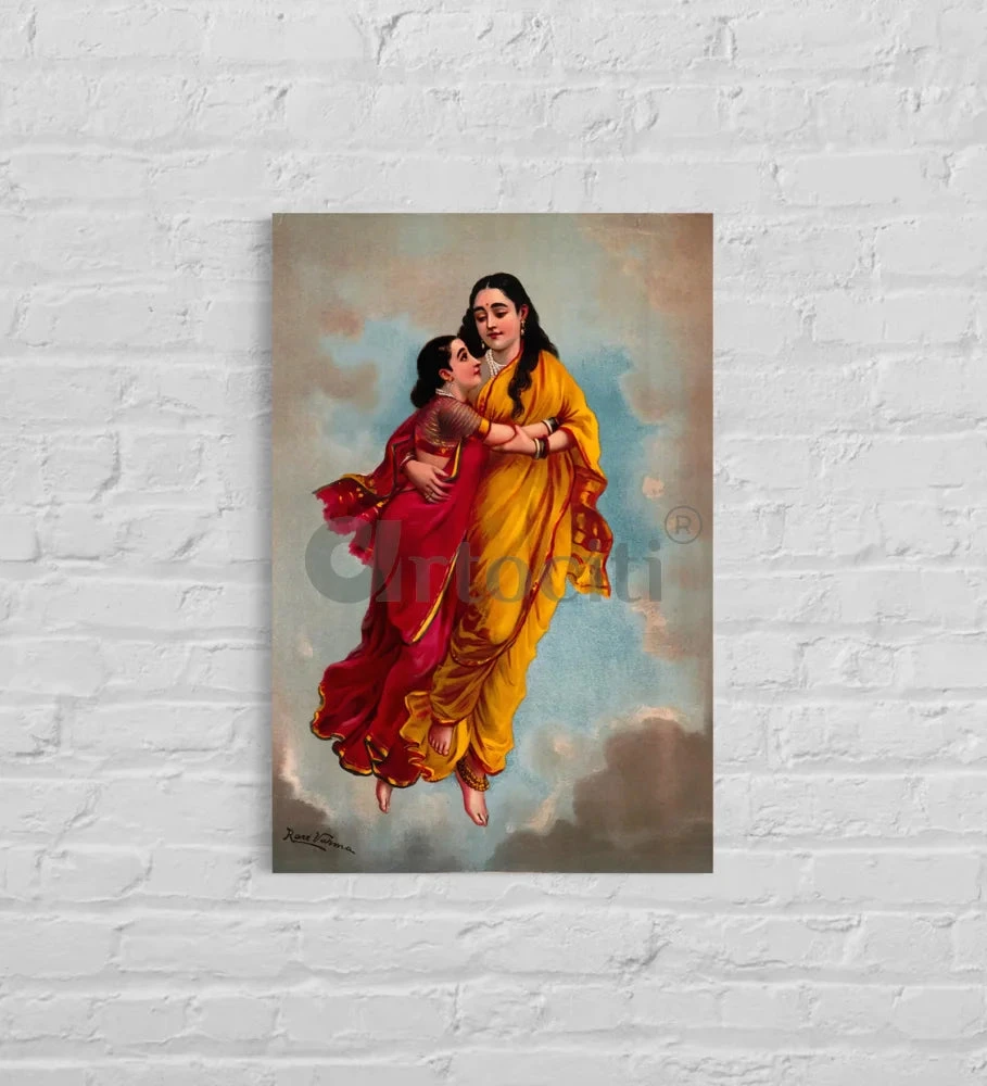 Menaka Takes Shakuntala To Heaven By Raja Ravi Varma Famous Canvas Painting(Menaka Takes Shakuntala To Heaven By Raja Ravi Varma Famous Canvas Painting) 3 Menaka Takes Shakuntala To Heaven By Raja Ravi Varma Famous Canvas Painting(Menaka Takes Shakuntala To Heaven By Raja Ravi Varma Famous Canvas Painting)