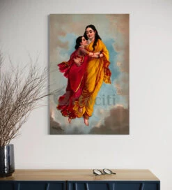 Artociti Sale Store -Artociti Sale Store menaka takes shakuntala to heaven by raja ravi varma famous canvas painting 30x20 inches verma 258