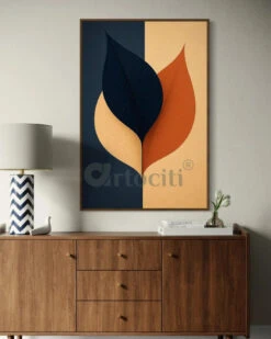 Minimalist Design Abstract Leaf Floral Painting(Minimalist Design Abstract Leaf Floral Painting) -Artociti Sale Store minimalist design abstract leaf floral painting 24x16 inches 126