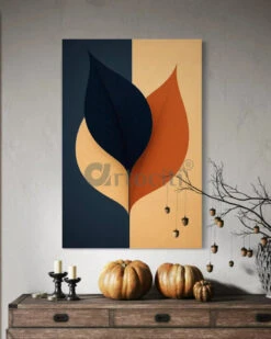 Minimalist Design Abstract Leaf Floral Painting(Minimalist Design Abstract Leaf Floral Painting) -Artociti Sale Store minimalist design abstract leaf floral painting 48x32 inches 465