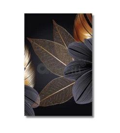 Modern Abstract Canvas Painting Golden Black Leaves Set Of 3(Modern Abstract Canvas Painting Golden Black Leaves And Flowers Art Prints Set Of 3 Giclee Prints Ready To Hang) -Artociti Sale Store modern abstract canvas painting golden black leaves set of 3 125