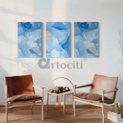 Modern Abstract Canvas Painting In India -Set Of 3(Modern Abstract Canvas Painting In India Set Of 3)