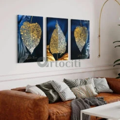 Modern Abstract Canvas Painting Peepal Leaves Set Of 3 Giclee Print(Modern Abstract Canvas Painting Set Of 3 High Quality Giclee Print Gallery Wrapped Ready To Hang) 8 Modern Abstract Canvas Painting Peepal Leaves Set Of 3 Giclee Print(Modern Abstract Canvas Painting Set Of 3 High Quality Giclee Print Gallery Wrapped Ready To Hang) -Artociti Sale Store modern abstract canvas painting peepal leaves set of 3 giclee print 30x20 inches 624