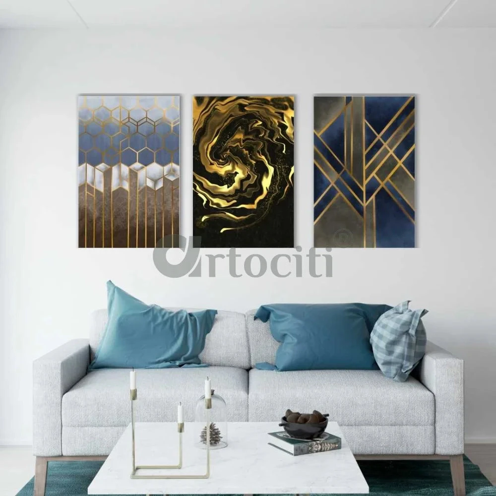 Modern Abstract Canvas Painting Set Of 3 Giclee Print(Abstract Wall Art Set Of 3 Gp Moa 06) 3 Modern Abstract Canvas Painting Set Of 3 Giclee Print(Abstract Wall Art Set Of 3 Gp Moa 06)