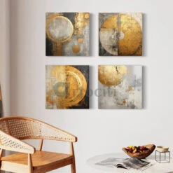 Modern Abstract Canvas Painting Wall Art Set Of 4(Modern Abstract Canvas Painting Wall Art Set Of 4) -Artociti Sale Store modern abstract canvas painting wall art set of 4 342