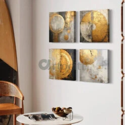 Modern Abstract Canvas Painting Wall Art Set Of 4(Modern Abstract Canvas Painting Wall Art Set Of 4) -Artociti Sale Store modern abstract canvas painting wall art set of 4 752