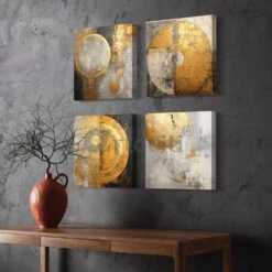 Modern Abstract Canvas Painting Wall Art Set Of 4(Modern Abstract Canvas Painting Wall Art Set Of 4) -Artociti Sale Store modern abstract canvas painting wall art set of 4 776