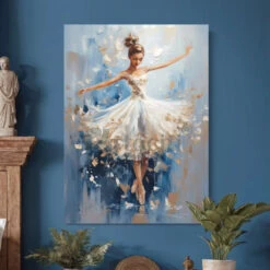 Modern Abstract Canvas Printing Of Dancing Ballet Girl(Grace In Motion Modern Abstract Canvas Printing Of Dancing Ballet Girl 44x32 Inches) -Artociti Sale Store modern abstract canvas printing of dancing ballet girl 48x32 inches 488